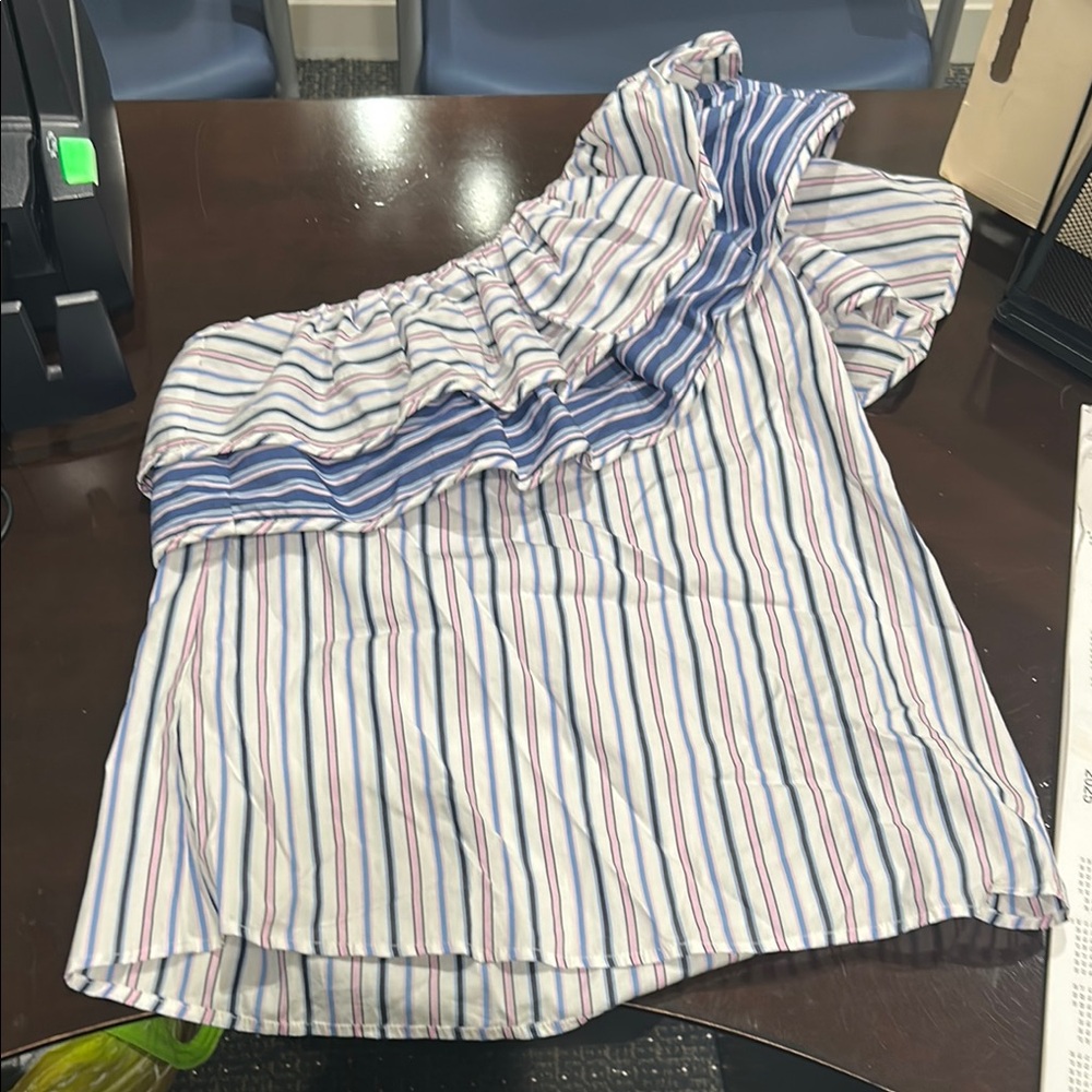 Striped One-Shoulder Top